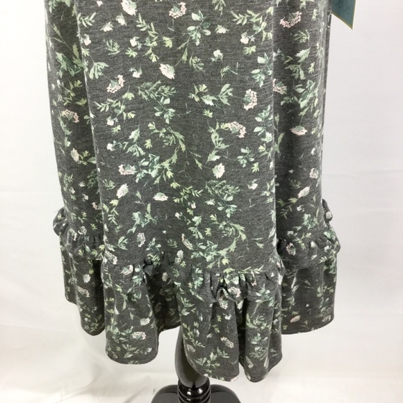 CECE Floral Print Flounce Sleeve Ruffled Hem Shift Dress Size S NWT - Picture 3 of 11